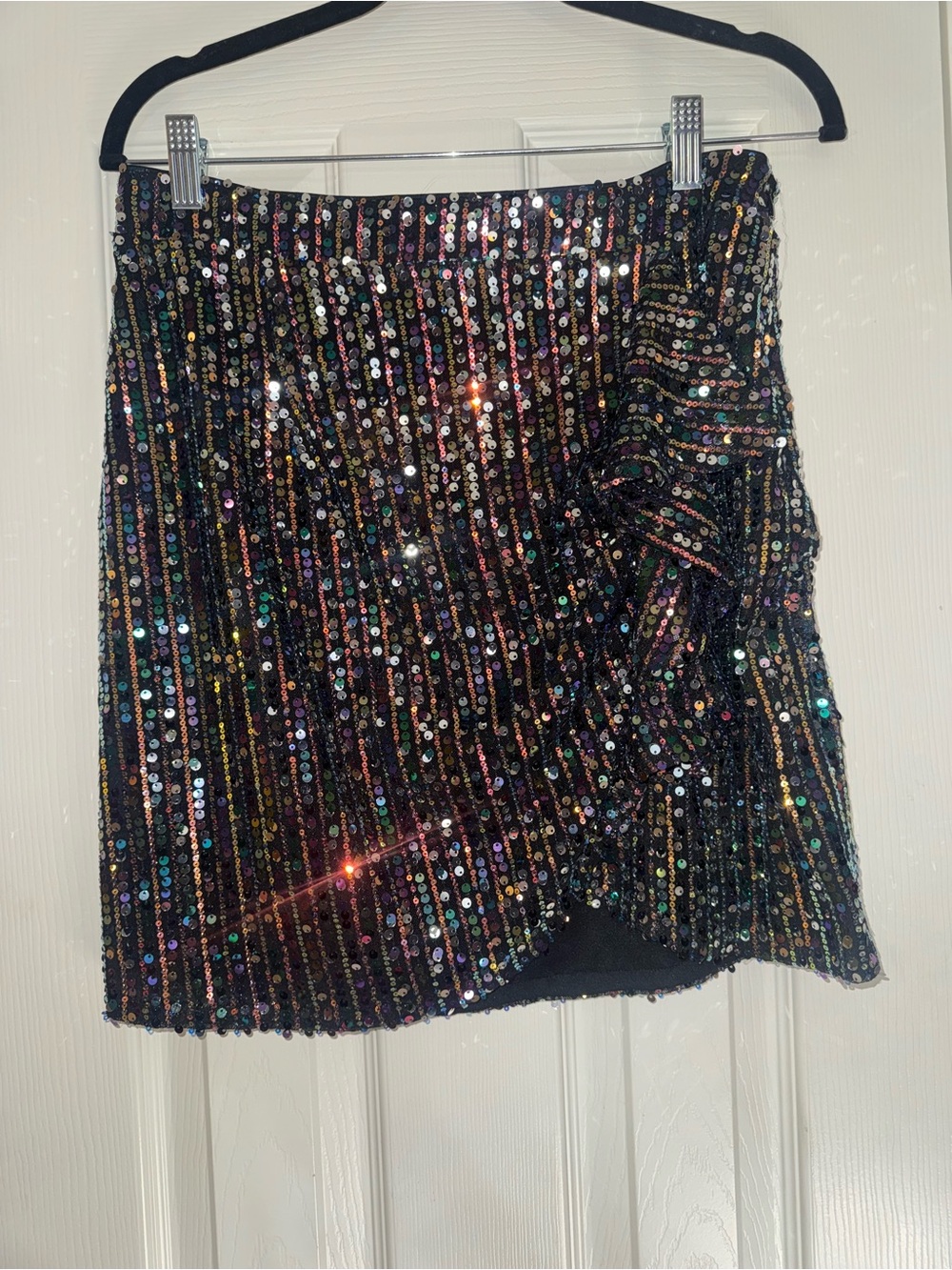 Sugarlips Black Multicolor Sequin Mini Skirt